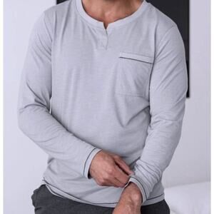 Lunya Restore Long Sleeve Henley Shirt L Large